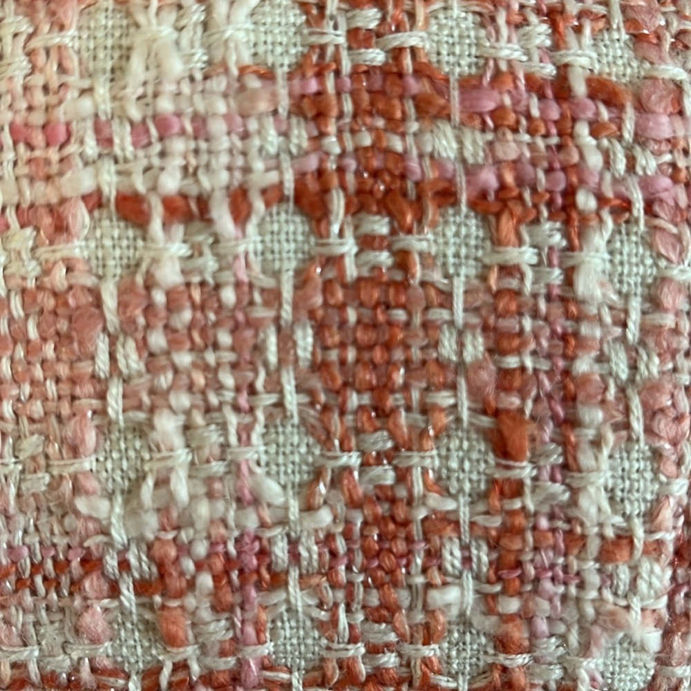 Talbots Orange,Pink & Cream Tweed Open Blazer w/pockets & Cropped Length Size 14 - Picture 10 of 17